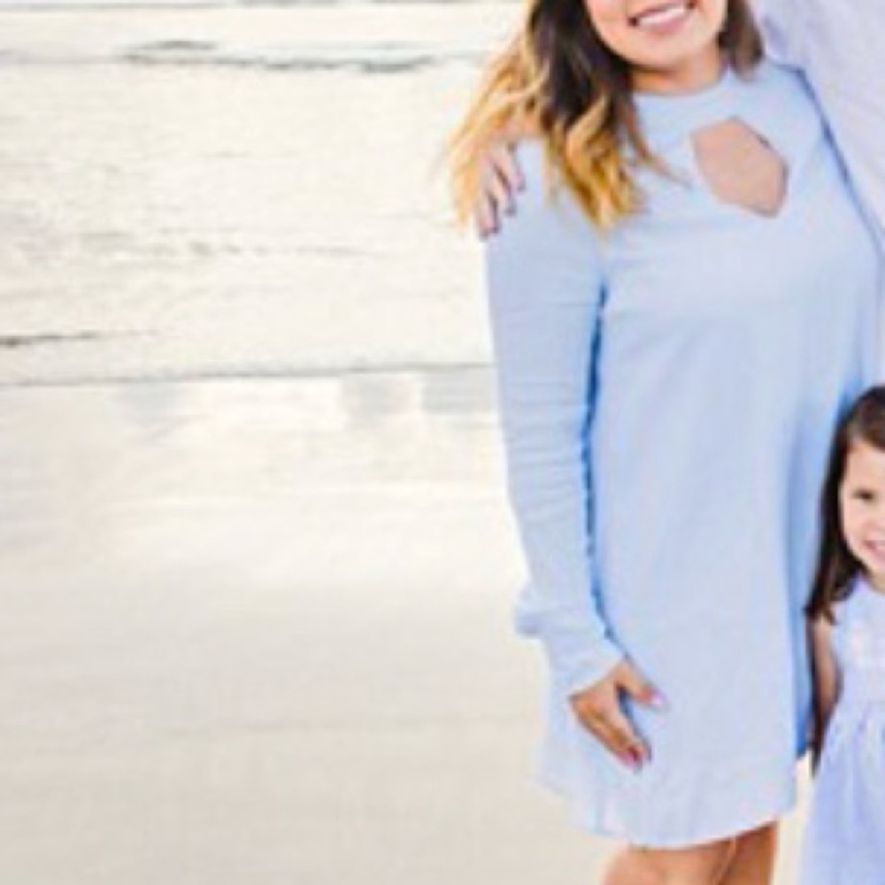 TOBI Light Powder Blue Long Sleeve Tunic Dress
